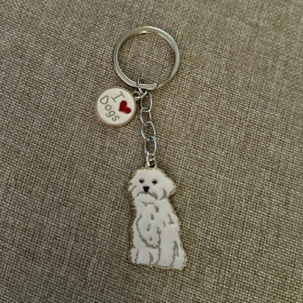 Bichon Frise Dog Keychain